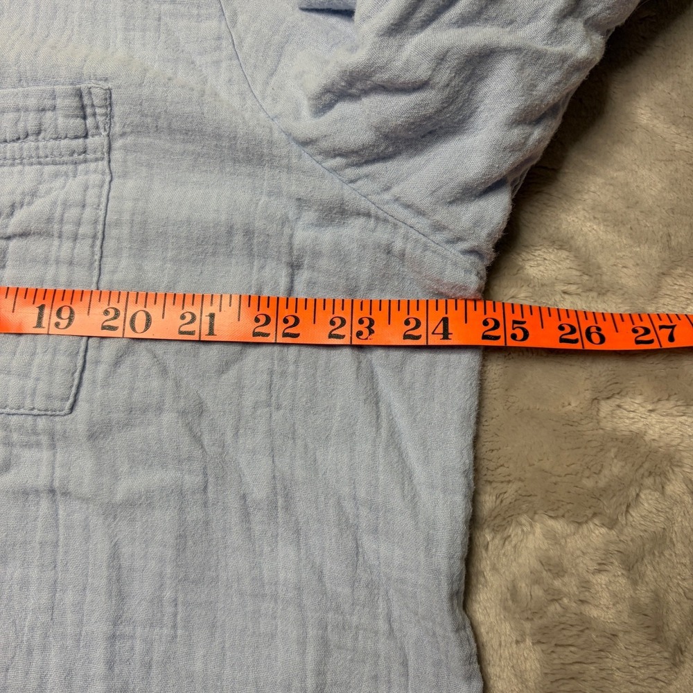 J Crew Cotton Gauze Button Down Shirt Womens XXL Blue‎ Preppy Coastal Minimalist - Picture 7 of 7